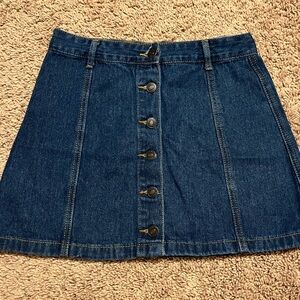 Jean button up mini skirt